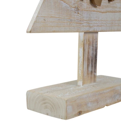 Northlight Wooden Tree "Merry And Bright" Christmas Decoration - 23" - Gold And Red - Image 4