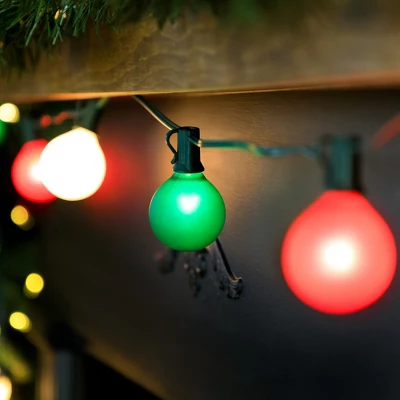 Northlight Frosted G50 Globe Indoor Outdoor Patio Light Set - 9' Green Wire - 10ct - Image 2