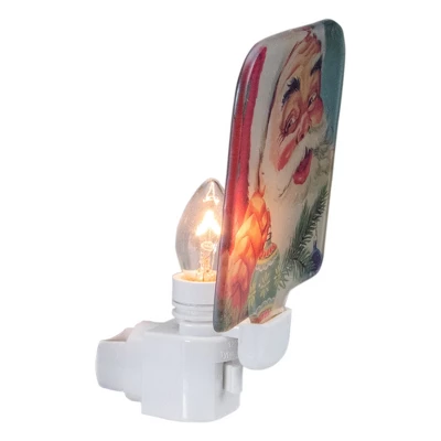 Northlight 4" Red And Blue Santa Glass Christmas Night Light - Image 2