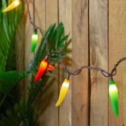 Northlight 35-Count Vibrantly Colored Chili Pepper String Light Set, 22.5' Brown Wire