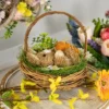 Northlight Sisal Easter Bunny In Woven Basket Decoration - 6.5"