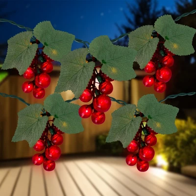 Northlight Grape Cluster Outdoor Patio String Light Set - Red - 6' Green Wire - 5ct - Image 2