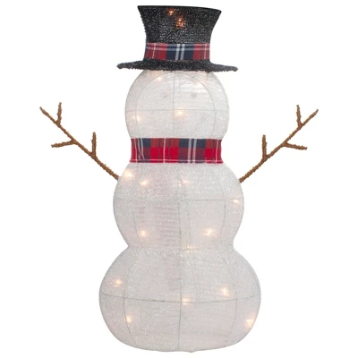 Northlight Lighted Tinsel Snowmen Family Christmas Yard Decorations - Clear Lights - Set Of 2 - Image 7