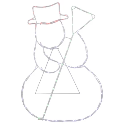 Northlight 28" Lighted Standing Snowman Silhouette Outdoor Christmas Decoration - Image 2