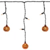 Northlight LED Lighted Pumpkin Halloween Curtain Icicle Lights - Orange - 5.25' Black Wire - 25ct
