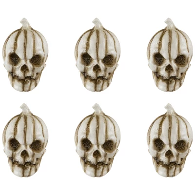 Northlight Bag Of Mini Pumpkin Head Skulls Halloween Decorations - 3" - Set Of 6
