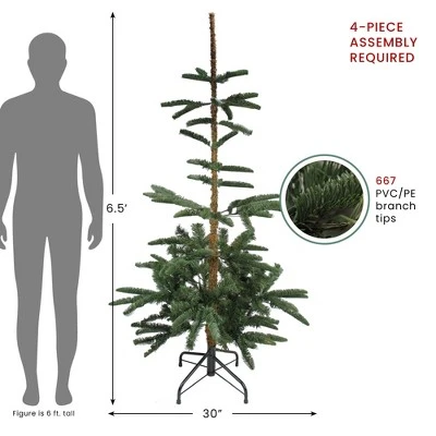 Northlight Real Touch™️ Slim Nordmann Fir Layered Artificial Christmas Tree - 6.5' - Unlit - Image 3