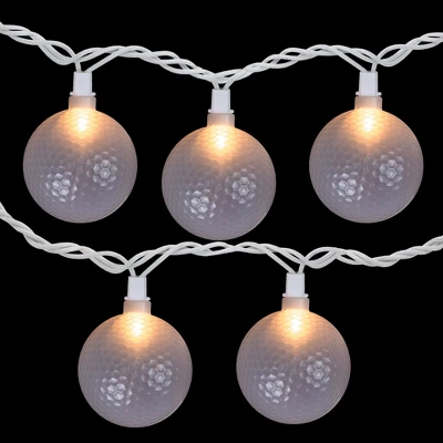 Northlight Golf Ball Patio Light Set - 6' White Wire - 10ct - Image 2