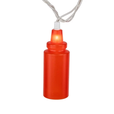 Northlight Ketchup And Mustard Squeeze Bottles Patio Light Set - 6' White Wire - 10ct - Image 4