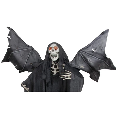 Northlight 5.25' Sonic Skeletal Reaper With Wings And Red Eyes Halloween Decoration - Black/Red