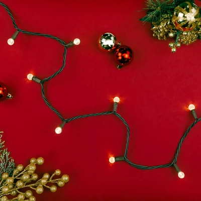 Northlight LED G12 Berry Christmas Lights - Warm White - 16' Brown Wire - 50 Ct - Image 2