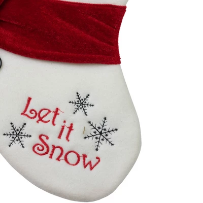 Northlight Embroidered "Let It Snow" Snowman Christmas Stocking - 19" - Image 2