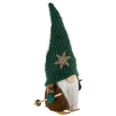 Northlight Skiing Gnome With Snowflake Knitted Hat Christmas Decoration - 12.5" - Image 3