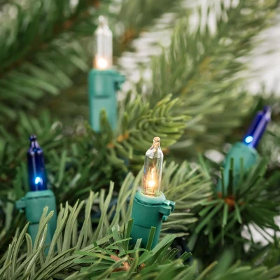 Northlight Mini Incandescent Christmas Lights - Blue And Clear - 20' Green Wire - 100ct - Image 2