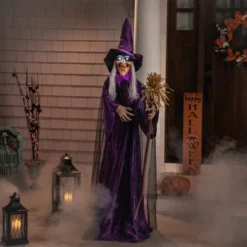 Northlight LED Lighted And Animated Witch Halloween Decoration - 5.5'
