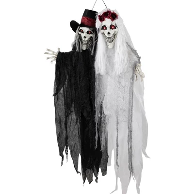 Northlight Lighted Skeleton Couple With Sound Halloween Decoration - 47" - Image 3