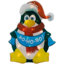 Northlight 17.5" Lighted Penguin Christmas Window Silhouette