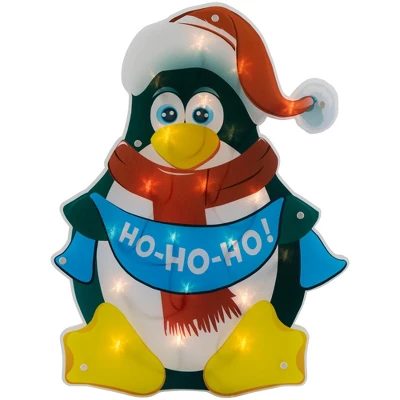 Northlight 17.5" Lighted Penguin Christmas Window Silhouette