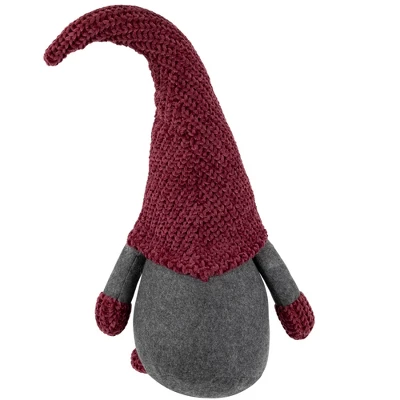 Northlight Standing Gnome With Knitted Hat Christmas Decoration - 18" - Mauve And Gray - Image 4