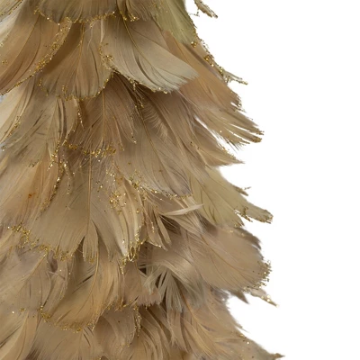 Northlight Small Layered Feathers Cone Tree Christmas Tabletop Decoration - 15.75" - Image 5