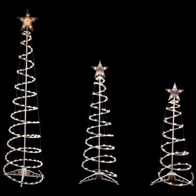 Northlight Set Of 3 Clear Lighted Spiral Christmas Trees - 3', 4', And 6'