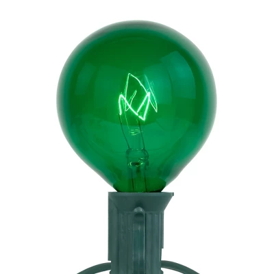 Northlight G50 Globe Indoor Outdoor Patio Light Set - Green - 9' Green Wire - 10ct - Image 3