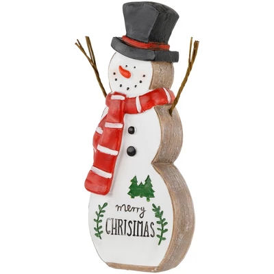 Northlight Wooden Snowman "Merry Christmas" Decoration - 8.5" - Image 3