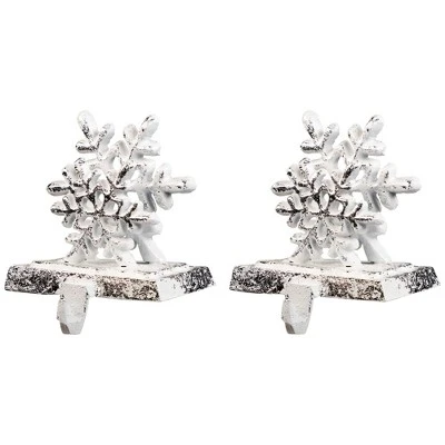 Northlight Double Snowflake Christmas Stocking Holders - 4.75" - Silver - Set Of 2 - Image 4