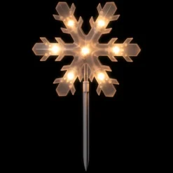 Northlight Lighted Snowflake Outdoor Christmas Pathway Markers - 14.25" - Set Of 5
