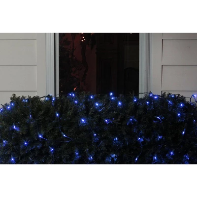 Northlight Net Style LED Tree Trunk Wrap Christmas Lights - 4' X 6' - Blue - Green Wire - Image 2
