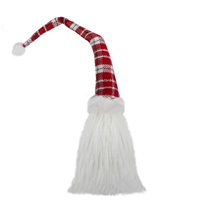 Northlight Plaid Hat Santa Claus Gnome Christmas Decoration - 29.5" - Red And White - Image 3