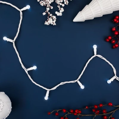 Northlight LED G12 Berry Christmas Lights - Pure White - 16' White Wire - 50 Ct - Image 2