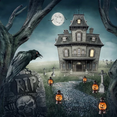 Northlight 16.5" Halloween Flickering Pumpkin Lantern Pathway Markers 3ct - Orange/Black - Image 9