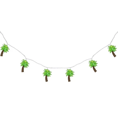 Northlight Tropical Palm Tree Indoor Outdoor Patio Light Set - 7' White Wire - 10ct - Image 4