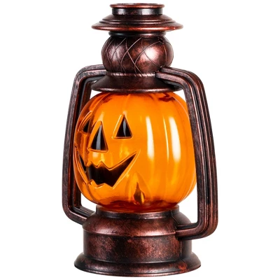 Northlight 16.5" Halloween Flickering Pumpkin Lantern Pathway Markers 3ct - Orange/Black - Image 5