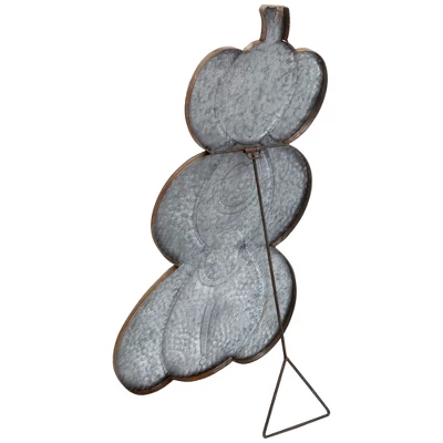 Northlight Boo! Stacked Pumpkins Metal Halloween Porch Sign - 28" - Silver - Image 9