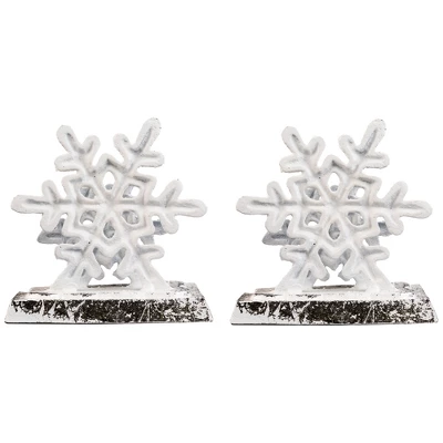 Northlight Double Snowflake Christmas Stocking Holders - 4.75" - Silver - Set Of 2 - Image 5