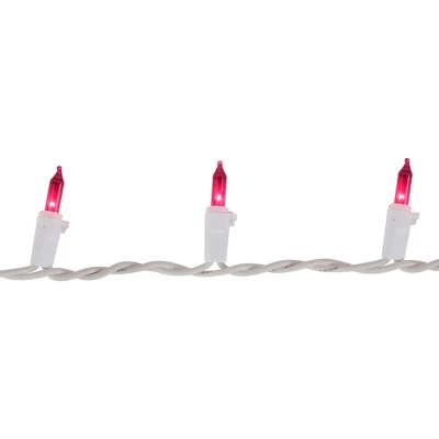 Northlight Mini Incandescent Christmas Lights - Pink - 20.25' White Wire - 100ct - Image 4