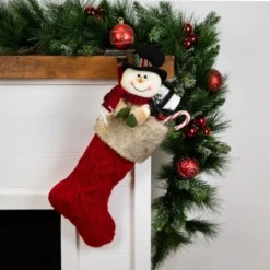 Northlight Cable Knit Christmas Stocking - 20.5" - Red And Beige
