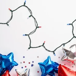 Northlight Patriotic LED Mini String Lights - Red, White And Blue - 15.5' Green Wire - 50ct