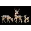 Northlight Set Of 3 White Glittered Doe, Fawn And Reindeer Lighted Christmas Outdoor Decoration