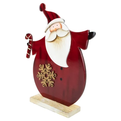 Northlight Santa With Candy Cane And Snowflake Wooden Christmas Decoration - 12" - Image 5