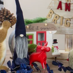 Northlight Pine And Snowman RV "Let It Snow" Christmas Decoration - 12" - Red And Green