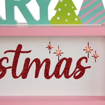 Northlight Lighted "Merry Christmas" Shadow Box Christmas Tree Decoration - 10" - Multicolor - Image 5