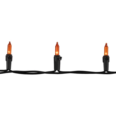 Northlight Mini Incandescent Halloween Lights - Orange - 10' Black Wire - 50ct - Image 4