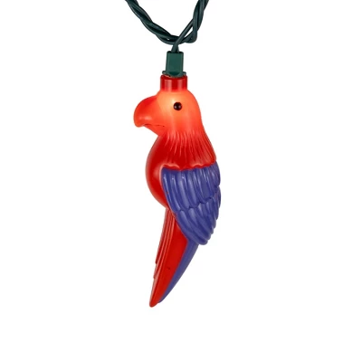 Northlight Parrot Patio Light Set - 6' Green Wire - 10ct - Image 4