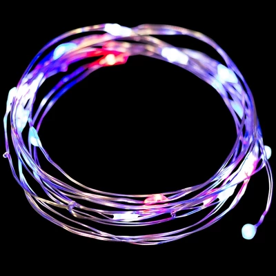 Northlight Patriotic LED Micro Fairy Lights - 17' - Red, White And Blue - Copper Wire - 50ct - Image 2