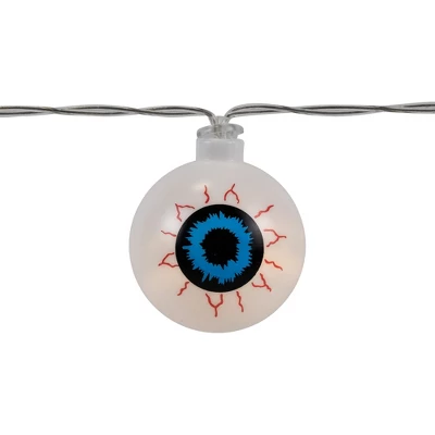 Northlight LED Bloodshot Eyeball Halloween Lights - 4.5' Clear Wire - Warm White Lights - 10ct - Image 4