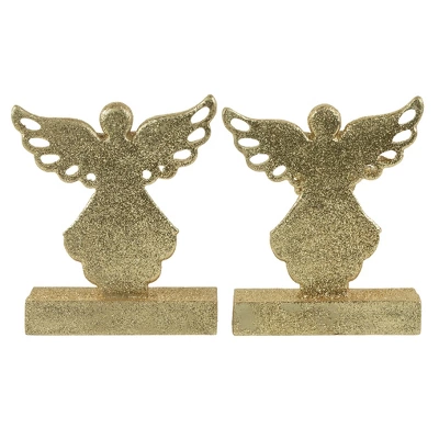 Northlight Angel Glittered Christmas Stocking Holders - 5.5" - Gold - Set Of 2 - Image 4