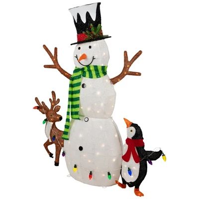 Northlight 3D LED Lighted Snowman And Penguin Outdoor Christmas Decoration - 48" - Warm White - Image 4